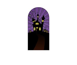 Painel De Festa Romano 1,00x2,00- Halloween Castelo Assombrado 019