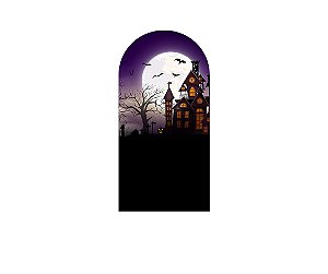 Painel De Festa Romano 1,00x2,00- Halloween Castelo Assustador 027
