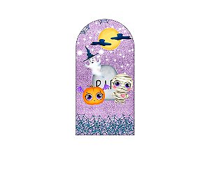 Painel De Festa Romano 1,00x2,00- Halloween Lilás Efeito Glitter 029