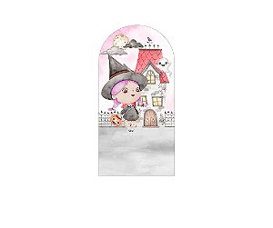 Painel De Festa Romano 1,00x2,00- Halloween Bruxinha Cute 048