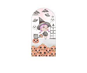 Painel De Festa Romano 1,00x2,00- Halloween Bruxinha Cute Rosa 049