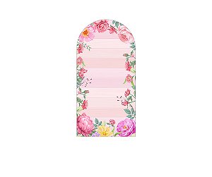 Painel De Festa Romano 1,00x2,00- Listras E Floral Rosa 015