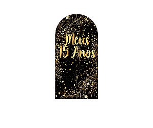 Painel De Festa Romano 1,00x2,00- Efeito Brilhos Meus 15 Anos Dourado 032