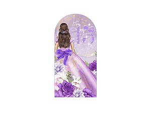 Painel De Festa Romano 1,00x2,00- 15 Anos Princesa Lilás 154