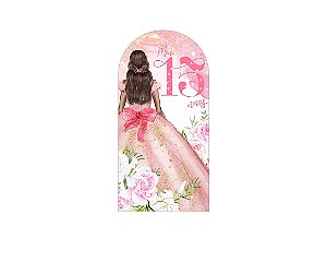 Painel De Festa Romano 1,00x2,00- 15 Anos Princesa Rosa 156