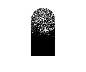 Painel De Festa Romano 1,00x2,00- Efeito Glitter Prata 80 Anos 189