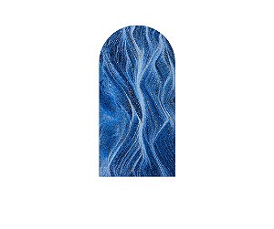 Painel De Festa Romano 1,00x2,00- Happy Birthday Azul e Dourado 194
