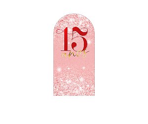 Painel De Festa Romano 1,00x2,00- 15 Anos Vermelho Efeito Glitter 209