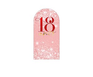 Painel De Festa Romano 1,00x2,00- 18 Anos Vermelho Efeito Glitter 216