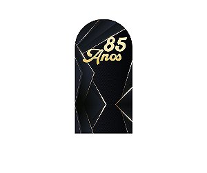 Painel De Festa Romano 1,00x2,00- 85 Anos Preto com Dourado 230