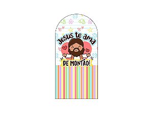 Painel De Festa Romano 1,00x2,00- Jesus Te Ama de Montão 033