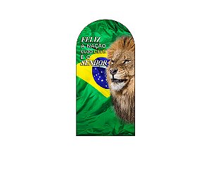 Painel De Festa Romano 1,00x2,00- Religioso Leão e Bandeira do Brasil 056
