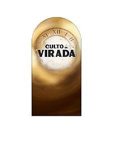 Painel De Festa Romano 1,00x2,00- Igreja Culto da Virada Dourado 070