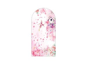 Painel De Festa Romano 1,00x2,00- Jardim de Passarinhos Rosa 005