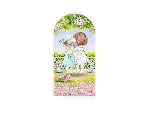 Painel De Festa Romano 1,00x2,00- Jardim de Bonecas Floral 009
