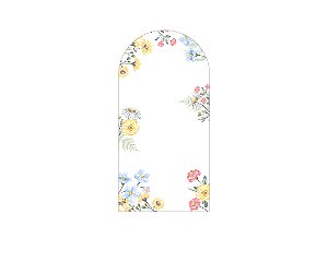 Painel De Festa Romano 1,00x2,00- Jardim com Flores Coloridas 028