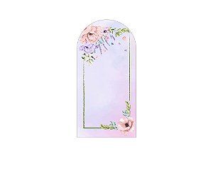 Painel De Festa Romano 1,00x2,00- Jardim Lilás com Rosa 054