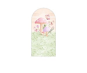 Painel De Festa Romano 1,00x2,00- Jardim de Cogumelos Aquarela 059