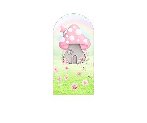 Painel De Festa Romano 1,00x2,00- Jardim Encantado com Cogumelos 063