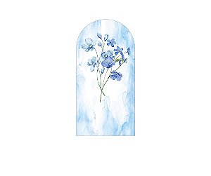 Painel De Festa Romano 1,00x2,00- Jardim com Flores Azuis 065