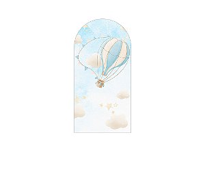 Painel De Festa Romano 1,00x2,00- Balões Azul e Bege Aquarela  002