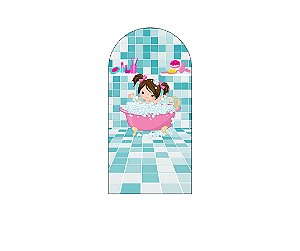Painel De Festa Romano 1,00x2,00- Dia de Spa Menina na Banheira 004