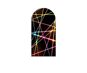 Painel De Festa Romano 1,00x2,00- Riscos Coloridos Efeito Neon 001