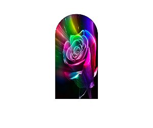 Painel De Festa Romano 1,00x2,00- Flor Colorido Efeito Neon 010