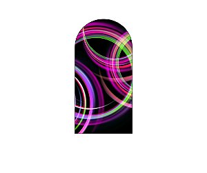 Painel De Festa Romano 1,00x2,00- Circulos Pink e Verde Efeito Neon 016