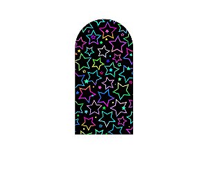 Painel De Festa Romano 1,00x2,00- Estrelinhas Coloridas Efeito Neon 021
