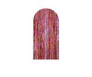 Painel De Festa Romano 1,00x2,00- Efeito Cortina de Serpentinas Rosa 003