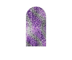 Painel De Festa Romano 1,00x2,00- Efeito Lantejoulas Roxo e Prateado 010
