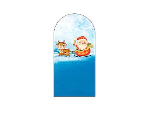 Painel De Festa Romano 1,00x2,00- Papai Noel e Rena Cute 008