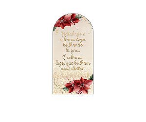 Painel De Festa Romano 1,00x2,00- Mensagem de Natal Flores Vermelhos 029