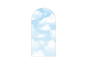 Painel De Festa Romano 1,00x2,00- Nuvens Céu Azul Aquarela 012