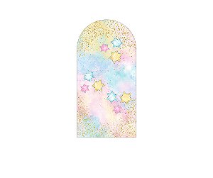 Painel De Festa Romano 1,00x2,00- Estrelas com Efeito Glitter 019