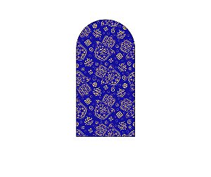 Painel De Festa Romano 1,00x2,00- Olho Grego Azul com Dourado 001