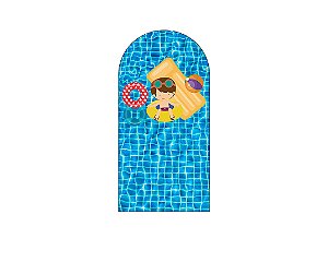 Painel De Festa Romano 1,00x2,00- Pool Party Menino na Boia 004