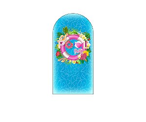 Painel De Festa Romano 1,00x2,00- Pool Party Boia Rosa 009