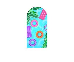 Painel De Festa Romano 1,00x2,00- Pool Party Boias Coloridas 014