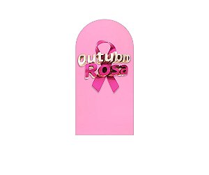 Painel De Festa Romano 1,00x2,00- Outubro Rosa com Dourado 003