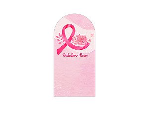 Painel De Festa Romano 1,00x2,00- Outubro Rosa com Flores 012