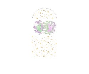 Painel De Festa Romano 1,00x2,00- Revelação Pezinhos Verde e Lilás 030