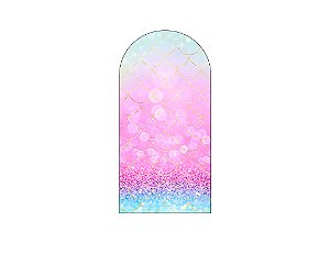 Painel De Festa Romano 1,00x2,00- Efeito Glitter Escamas Sereia 014