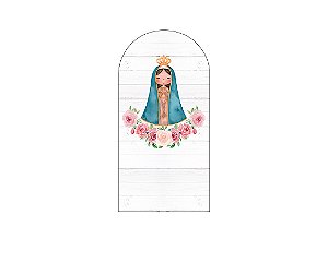 Painel De Festa Romano 1,00x2,00-  Santa e Flores Aquarela 005