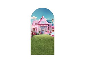 Painel De Festa Romano 1,00x2,00- Casa  Boneca Rosa Fashion 005