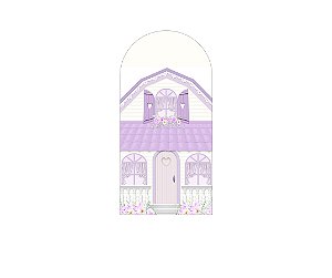 Painel De Festa Romano 1,00x2,00- Casinha de Bonecas Lilás 009