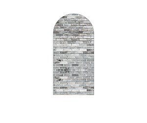 Painel De Festa Romano 1,00x2,00- Efeito Parede Tijolinhos Cinza Claro 004