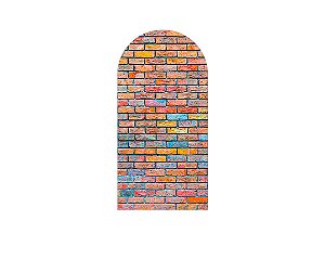 Painel De Festa Romano 1,00x2,00- Efeito Tijolinhos Coloridos 010