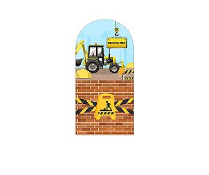 Painel De Festa Romano 1,00x2,00- Escavadeira Área de Construção 016
